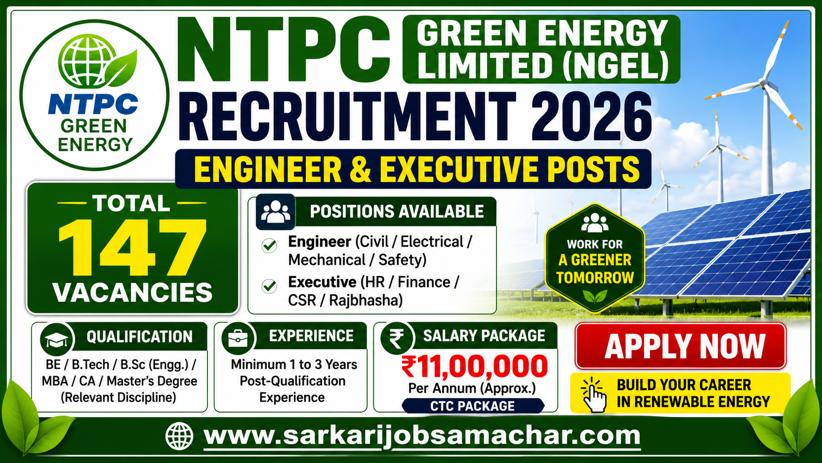 NGEL Recruitment 2026 - Apply Online for 147 Engineer, Executive Posts